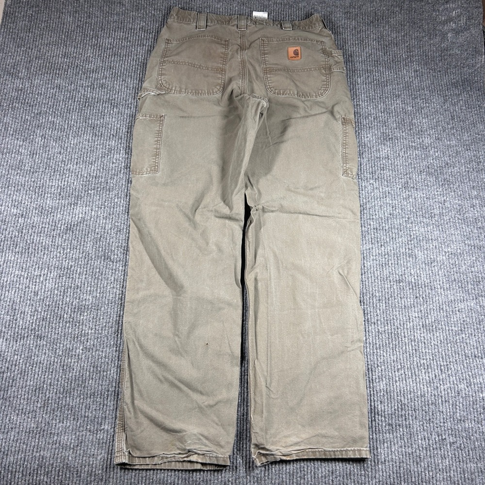 Carhartt Pants Mens 34x34 B151-LBR Original Dungaree Fit Canvas Work Outdoors